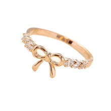 Load image into Gallery viewer, New Arrival Flawless Rings Jewelry Korean Crystal Bow Ring Butterfly Shape Jewelries rings for women ring holder
